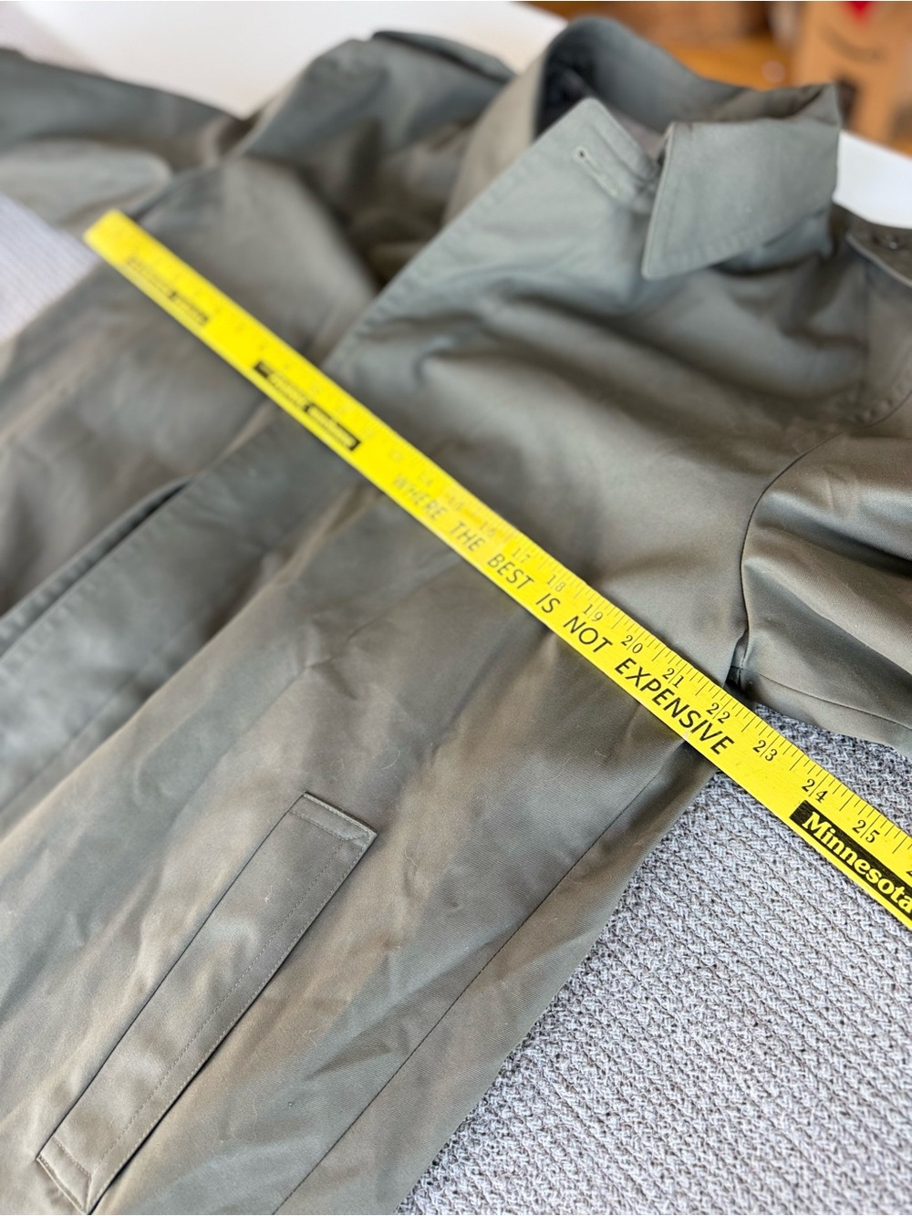 Vintage CB Industries Gray Trench Coat Made in France Deadstock Sz XL - Picture 7 of 13
